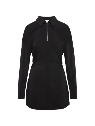 Calvin Klein Zipped Classic-collar Mini Dress In Black