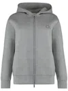 Calvin Klein Zip-up Hoodie With Hood And Pockets In Grey
