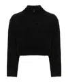 Calvin Klein Cropped Fleece Sweatshirt In Black