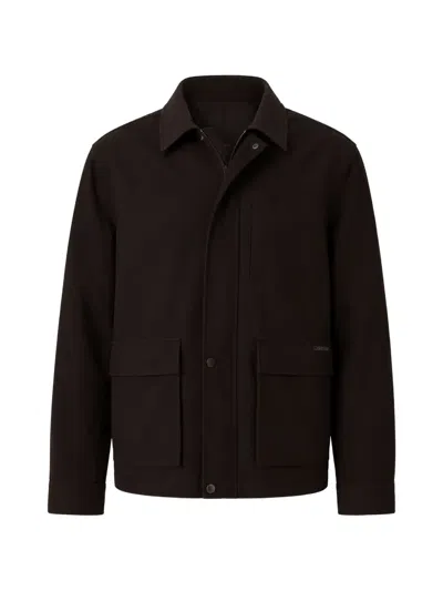 Calvin Klein Zip-up Pocket-detail Jacket In Brown