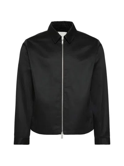 Calvin Klein Zip-up Shirt Jacket In Black