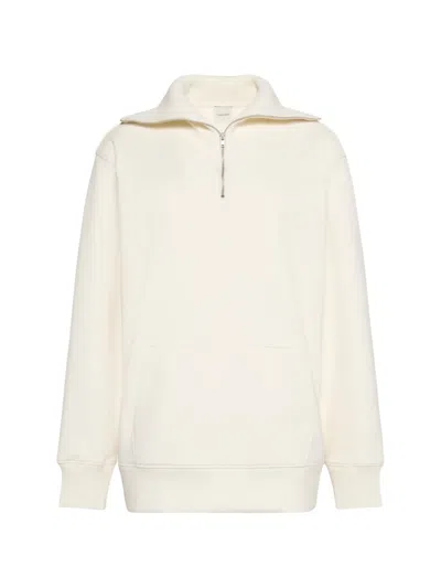 Calvin Klein Zip-up Sweatshirt In White
