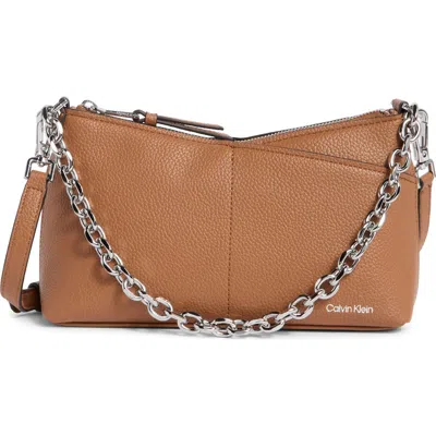 Calvin Klein Zoe Chain Mini Crossbody Bag In Brown