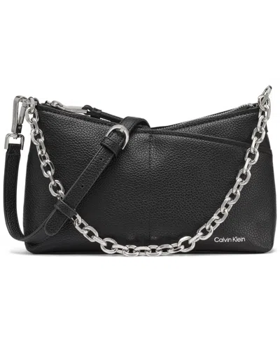 Calvin Klein Zoe Chain Mini Crossbody Bag In Black,silver