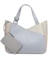 Calvin Klein Zoe Large Colorblock Monogram Tote In Arct Wh,va