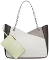 Calvin Klein Zoe Large Tote Bag In Brown,khaki,endive