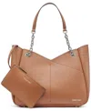 Calvin Klein Zoe Large Tote Bag In Caramel
