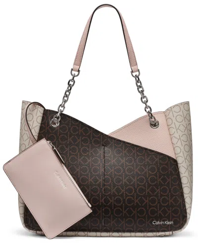 Calvin Klein Zoe Signature Chain Tote Bag