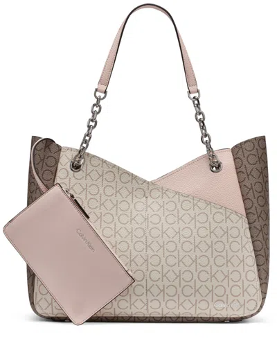 Calvin Klein Zoe Signature Chain Tote Bag