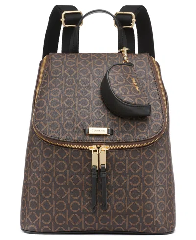Calvin Klein Zulle Backpack In Brown Khaki,black