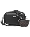 Calvin Klein Zulle Top Zipper Camera Bag With Signature Hang Off In Black,silver