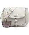 Calvin Klein Zulle Zip-around Crossbody With Signature Hang Off In Cherub White