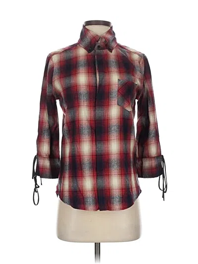 Pre-owned Calvin Rucker 3/4 Sleeve Button Down Shirt In Red