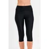 Calypsa Capri Swim Leggings In Black