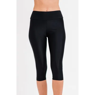 Calypsa Capri Swim Leggings In Black