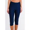 Calypsa Capri Swim Leggings In Blue