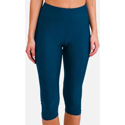 Calypsa Capri Swim Leggings In Blue