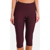 Calypsa Capri Swim Leggings In Burgundy
