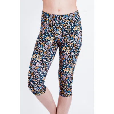 Calypsa Capri Swim Leggings In Multi