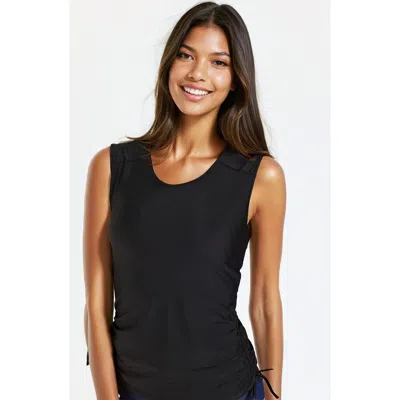 Calypsa Closed Back Maya Swim Top In Black