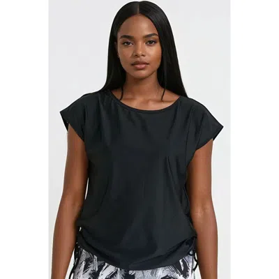 Calypsa Daphne Loose Fit Swim Top In Black