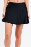 Calypsa Flowy Swim Skirt With Shorts In Black