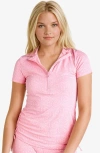 Calypsa Half-zip Adele Swim Top In Pink