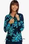 Calypsa Half-zip Nora Swim Top In Blue