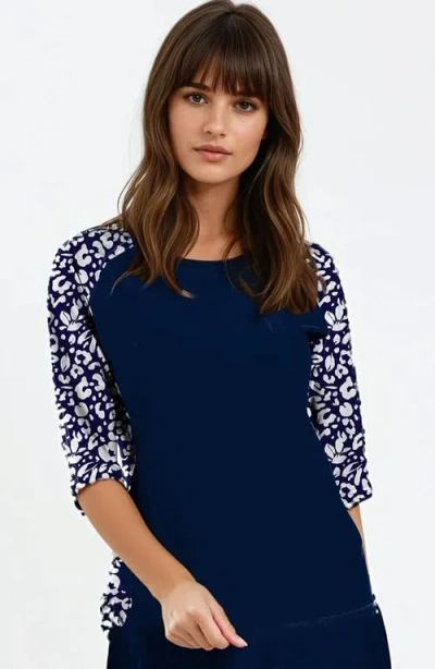 Calypsa Loose Fit Margaux Swim Top In Blue