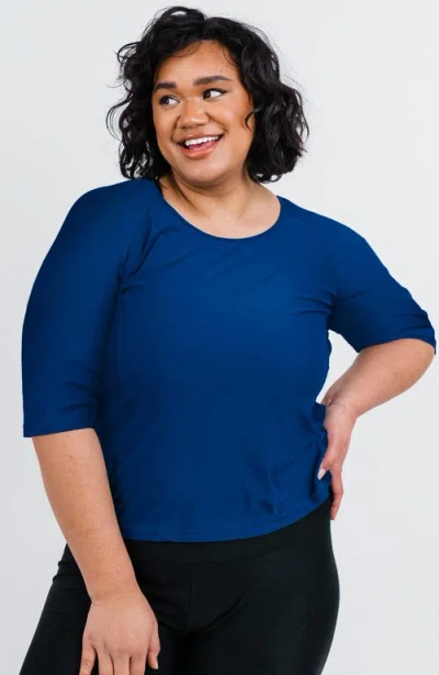 Calypsa Loose Fit Margaux Swim Top In Blue