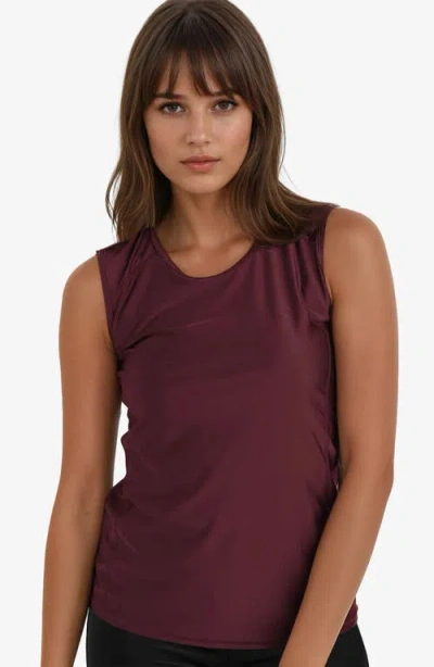 Calypsa Loose Fit Maya Swim Top In Burgundy