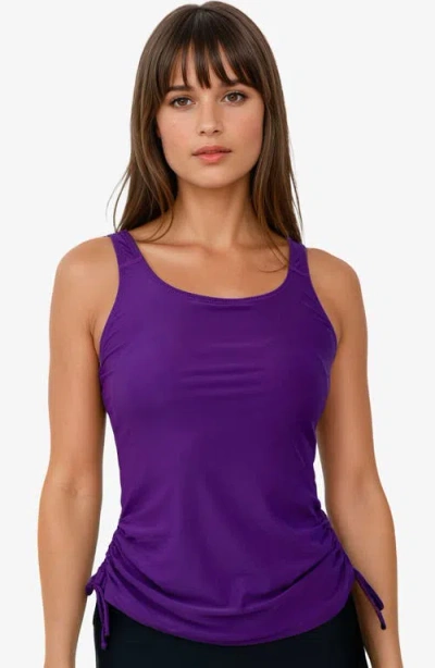 Calypsa Maya Tankini Swim Top With Built-in Bra In Purple