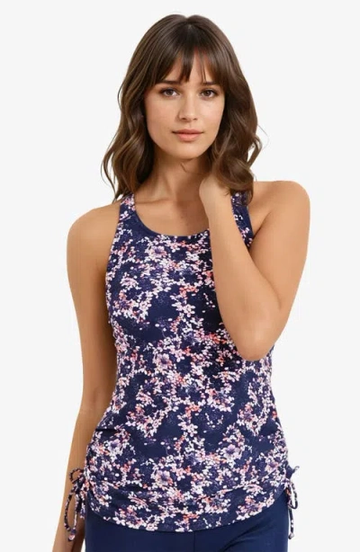 Calypsa Maya Tankini Swim Top With Removable Cups In Blue