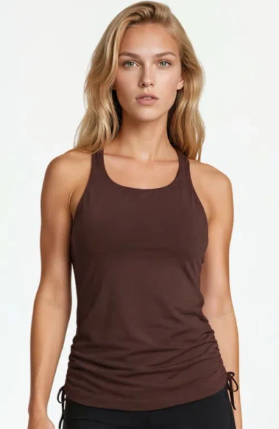 Calypsa Maya Tankini Swim Top With Removable Cups In Brown