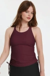 Calypsa Maya Tankini Swim Top With Removable Cups In Burgundy