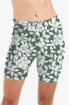 Calypsa Mid-thigh Swim Shorts In Green