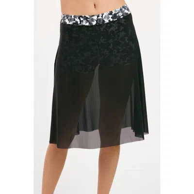 Calypsa Plus Size 3in1 Swim Skirt With Attached Shorts In Black