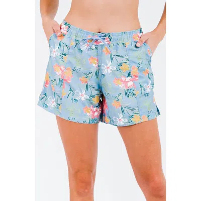 Calypsa Plus Size 4" Board Shorts In Blue
