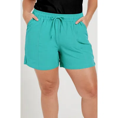 Calypsa Plus Size 4" Board Shorts In Green