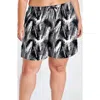 Calypsa Plus Size 7" Board Shorts In Black