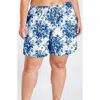 Calypsa Plus Size 7" Board Shorts In Blue