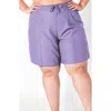 Calypsa Plus Size 7" Board Shorts In Purple