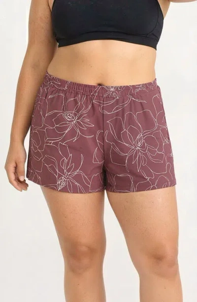 Calypsa Plus Size Classic Fit Swim Shorts With Panty In Multi