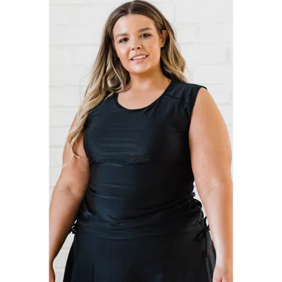 Calypsa Plus Size Closed Back Maya Swim Top In Animal Print