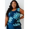 Calypsa Plus Size Closed Back Maya Swim Top In Blue