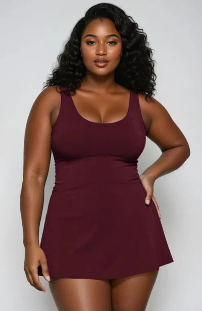 Calypsa Plus Size Hayley Tankini-style Swim Dress With Adjustable Straps And Hidden Bikini Bottoms In Multi