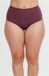 Calypsa Plus Size High-waisted Bikini Bottom In Purple