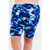 Calypsa Plus Size Long Bike Swim Shorts In Multi