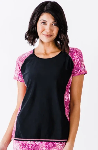 Calypsa Plus Size Loose Fit Adele Swim Top In Black