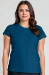 Calypsa Plus Size Loose Fit Adele Swim Top In Blue